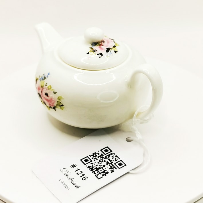 Made in England Miniature Çaydanlık, El Yapımı Dekorasyonlu
