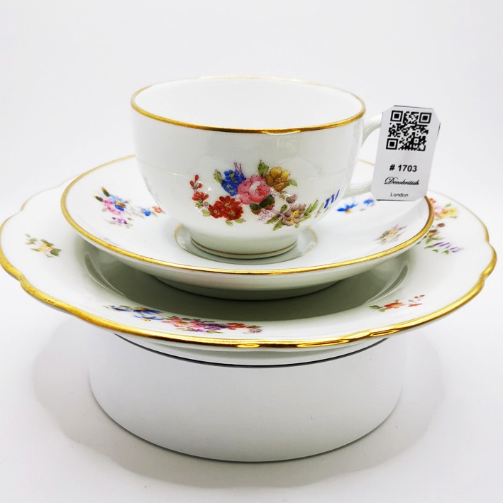 Коллекционный Чайный Сервиз Limoges Trio – Французская Элегантность, Фарфоровый Сервиз Ручной Работы