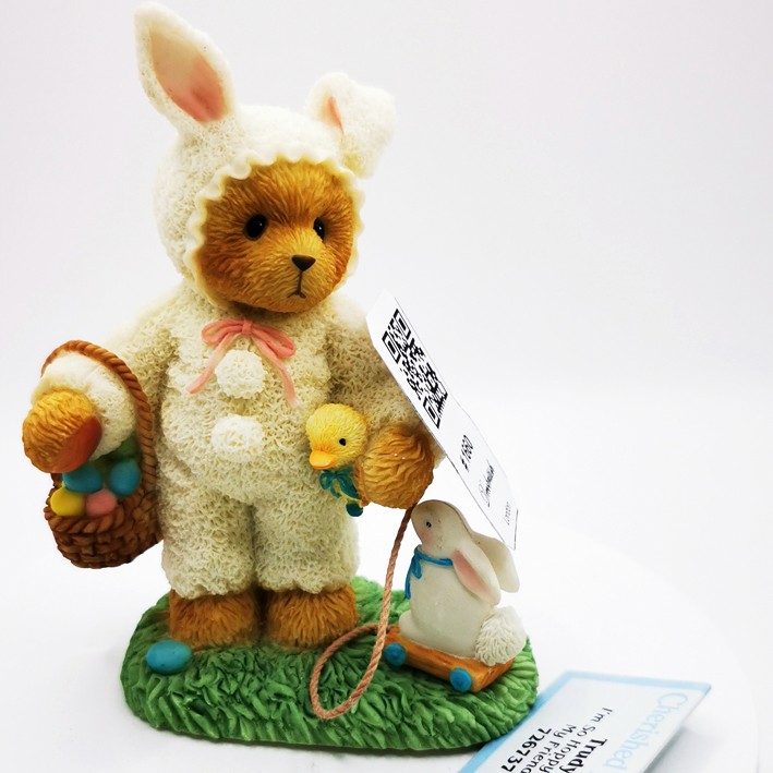 Cherished Teddies "Rabbit Costume Trudy" Collectible Teddy Bear Figurine – "I'm So Hoppy My Friend" Themed, Cute Figurine