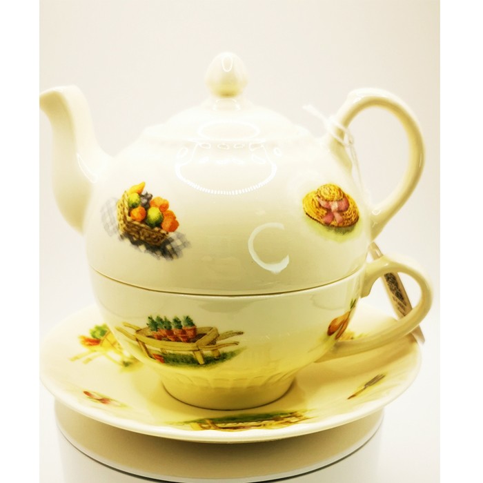 Чайный Сервиз Aynsley Edwardian Kitchen Garden – Фарфоровый Чайник, Чашка и Тарелка в Особом Коллекционном Изделии