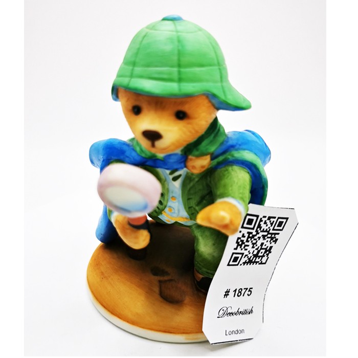 Franklin Mint Mr. Loosely Collectible Porcelain Bear Figurine - Vintage Detective Teddy Bear
