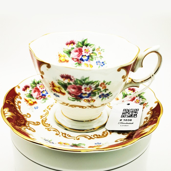 Royal Albert Canterbury Fine Porcelain Tea Cup - Elegant Red and Gold Detailed English Design