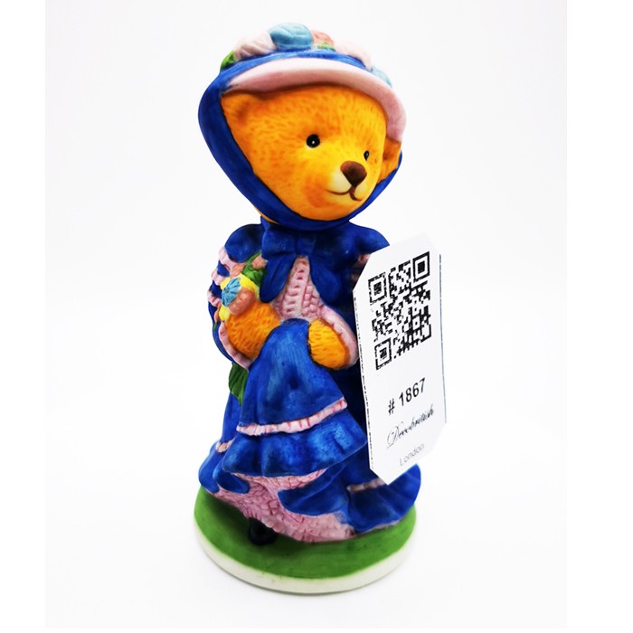 Franklin Mint Contessa Osetta Collectible Porcelain Bear - Vintage Hand-Painted Teddy Figurine