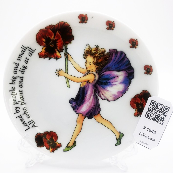 Flower Fairies The Pansy Fairy Patterned Cute Vintage Plate