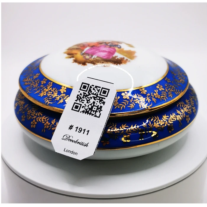 Limoges Mavi Bonboniyer