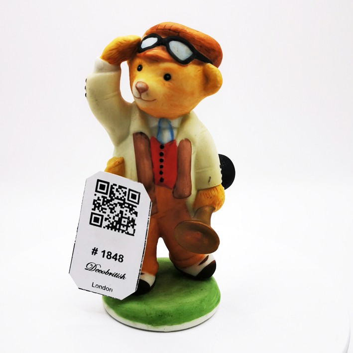 Vintage Franklin Mint Archie Goodly Pilot Teddies Collectible Bear