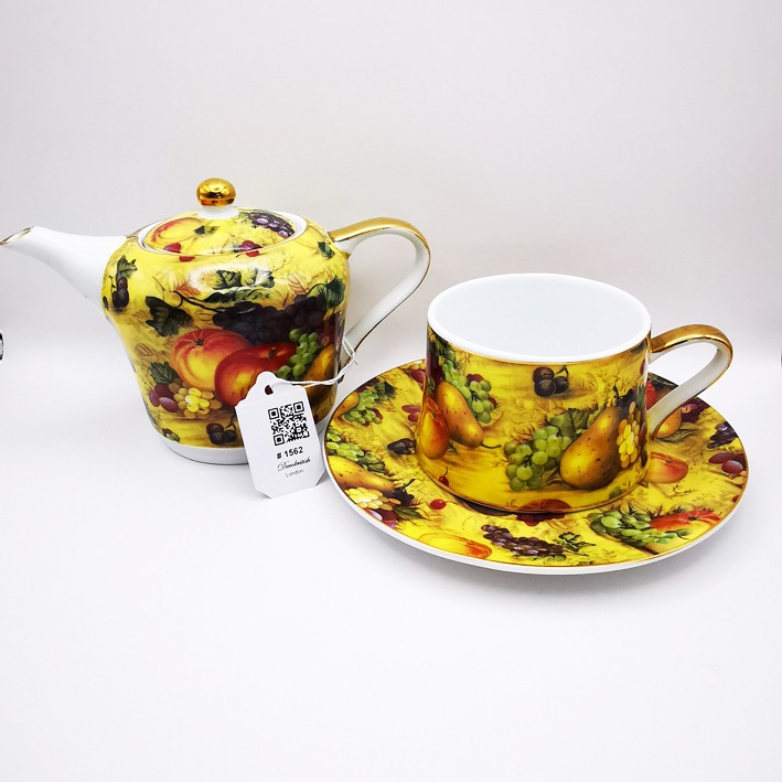 The Leonardo Collection Elegant Teapot and Cup Set – An Artistic Touch to Your Tea Moments with English Aesthetics, Collectible Value