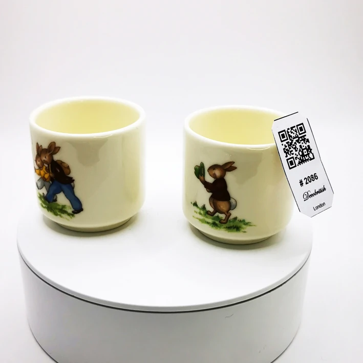 Vintage Royal Doulton Bunnykins Double Egg Cup Set - English Porcelain Antique Breakfast Set