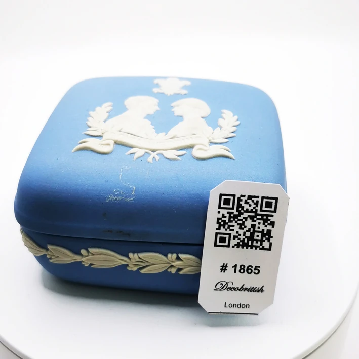 Wedgwood Royal Wedding Mavi Jasper Bonboniyer -  Koleksiyonluk İngiliz Vintage Kutusu