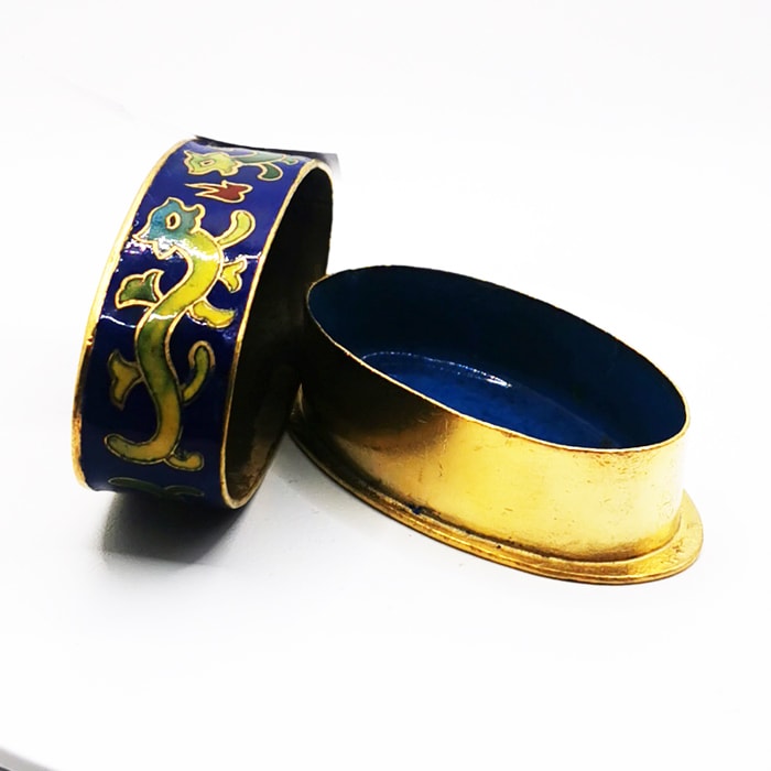 Cloisonné Ejderhali Oval Kutu