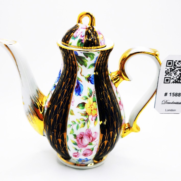 Regal Handmade Miniature Teapot – A Collectible Elegant Decorative Piece, Miniature English Aesthetic