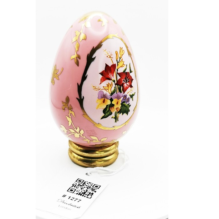 Franklin Mint Pembe Çiçekli Yumurta