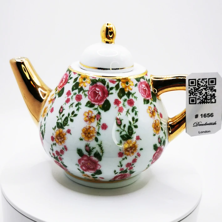 Miniature Koleksiyonluk Porselen Çaydanlık - El İşçiliği Zarif Tasarım, Porcelain Art Dekoratif Obje