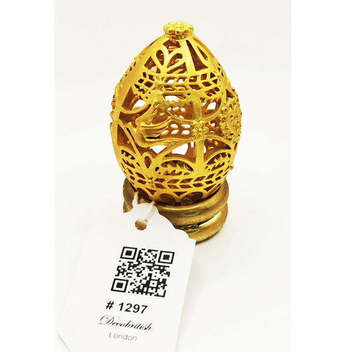 Franklin Mint Gold-Colored Metal Miniature Egg (5 cm x 3.5 cm)