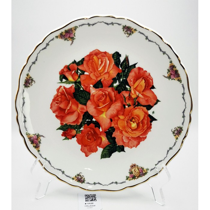 Royal Albert "Elizabeth of Glamis" Collector's Plate – Signed by Sara Anne Schofield, Elegant Floral Motif Porcelain