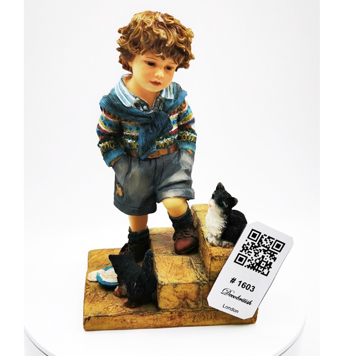 The Leonardo Collection "In Trouble Again" Child Figurine – A Cheerful Mischief-Themed Collectible by Christine Haworth