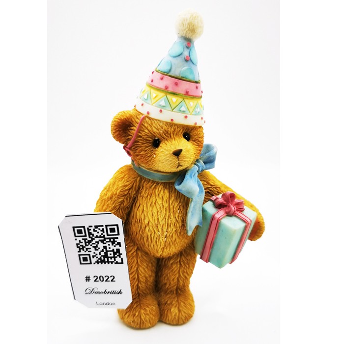 Vintage Cherished Teddies "Let's Celebrate" Collectible Bear Figurine - Birthday Themed Nostalgic Gift