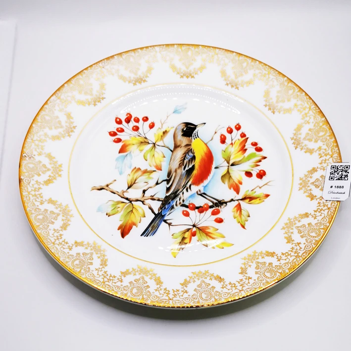 İngiliz Yapımı Kuş Desenli Vintage Duvar Tabağı