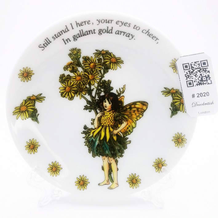 Vintage Flower Fairies The Ragwort Fairy Porcelain Plate - Collectible Fairy Tale Antique