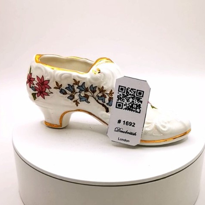Handmade Collectible Miniature Shoe – Elegant English Design, Decorative Shoe Object