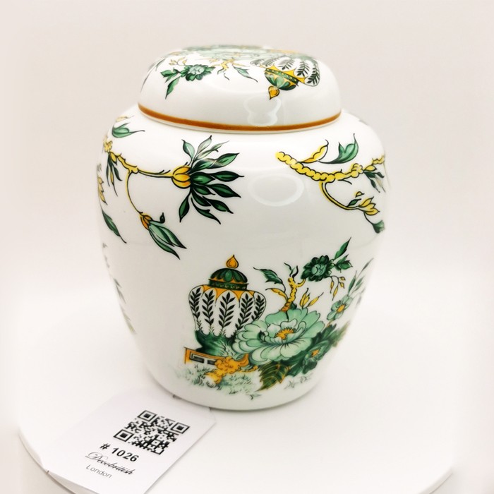 Crown Staffordshire Kowloon Ginger Jar - 9.5 cm Height, 9 cm Width with Elegant and Functional Design