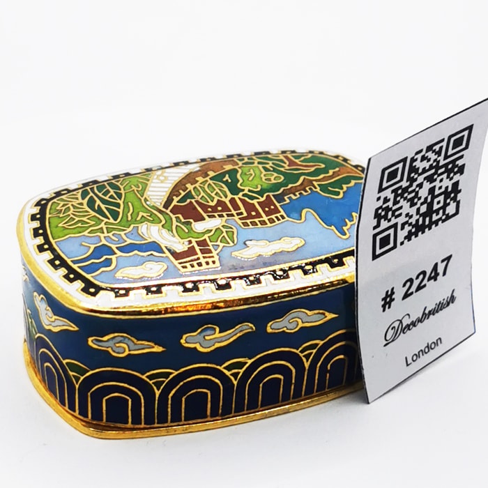 Cloisonné Manzaralı Dikdörtgen Kutu (2 x 5,5 cm)