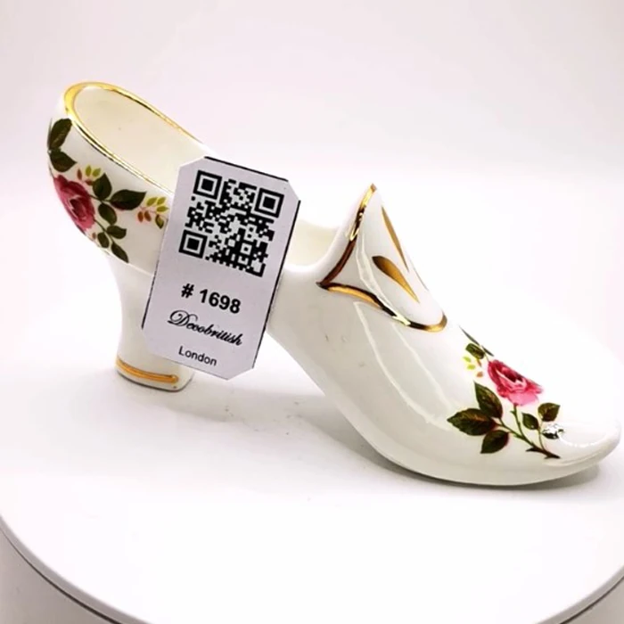 Victoria China Koleksiyonluk Minyatür Ayakkabı Biblo - Zarif İngiliz Tasarımı, Dekoratif Ayakkabı Obje
