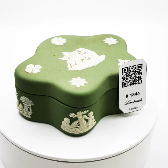 Vintage Wedgwood Yeşil Yonca Şeklinde Bonbonniere