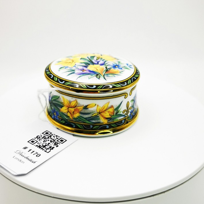 Ayshford Spring Flowers Bonboniyer – Zarif Çiçek Desenli Porselen Kutu