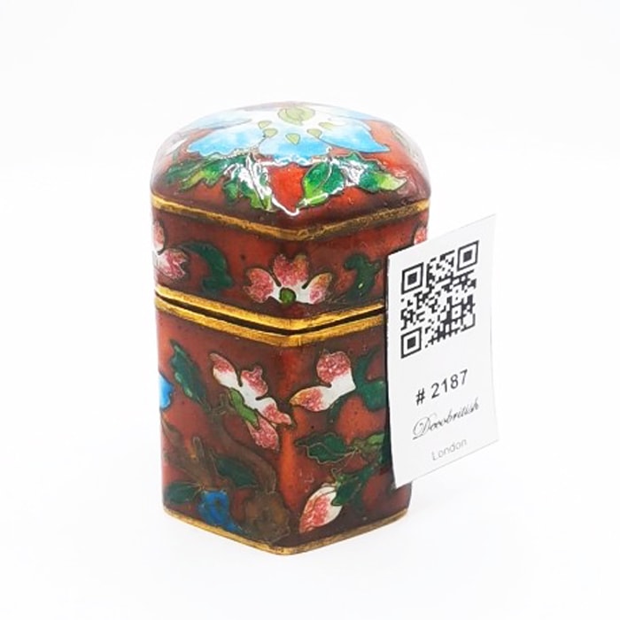 Cloisonné Altıgen Çiçekli Dekoratif Kutu