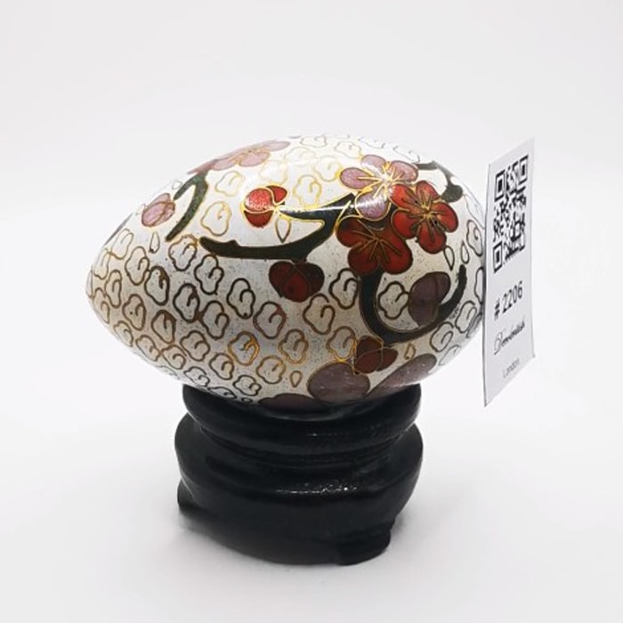 Cloisonné Beyaz Standlı Yumurta (6,5 x 4 cm)