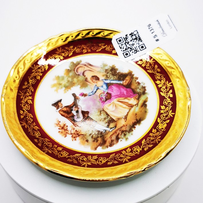 Limoges Burgundy Decorative Porcelain Wall Plate