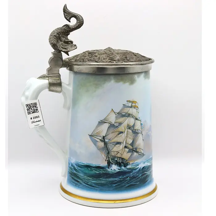 The Franklin Mint ve Limoges Tankard Greyhounds Of The Sea Leonard