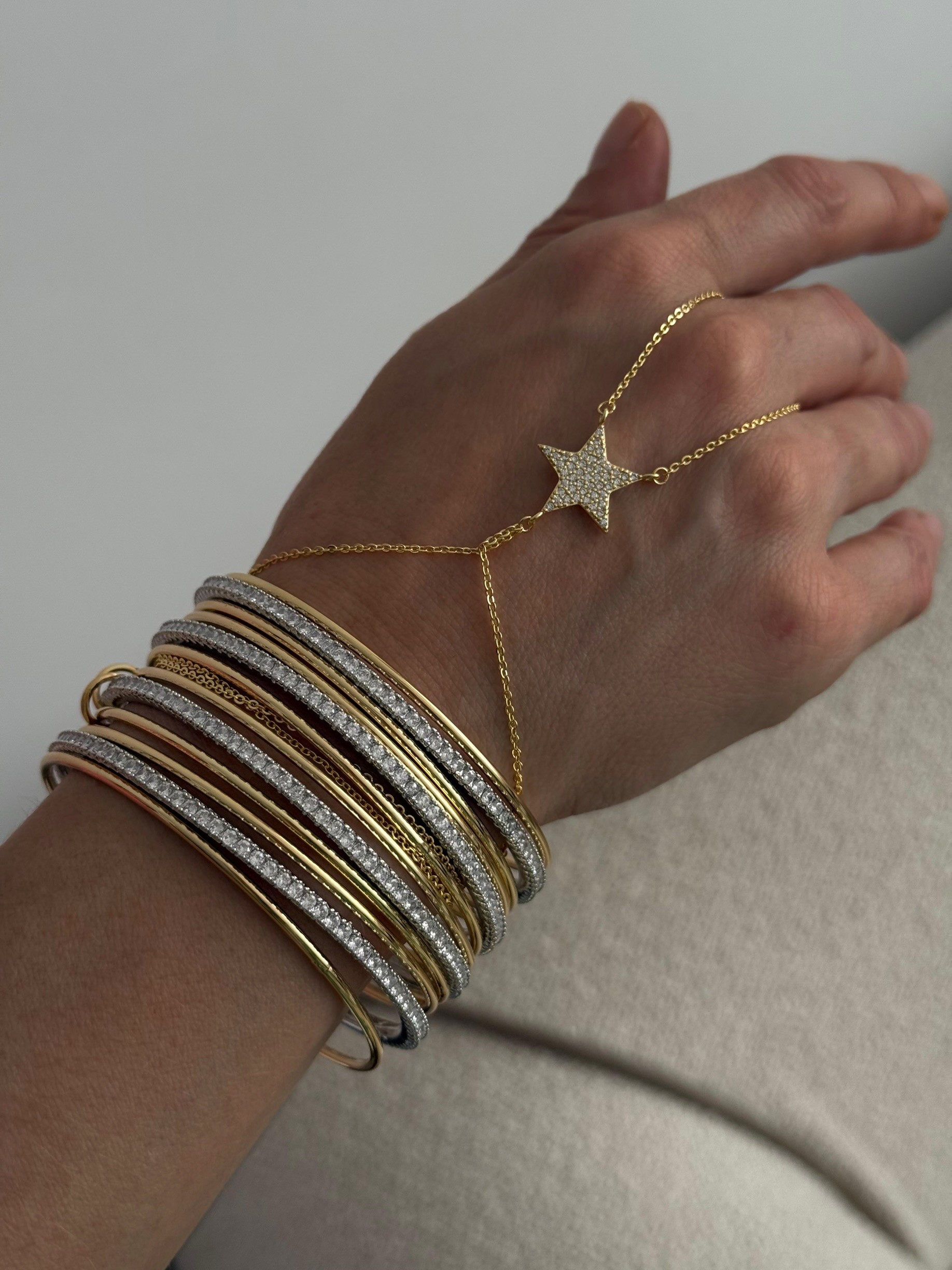 Gold silver spinelli üçlü bilezik