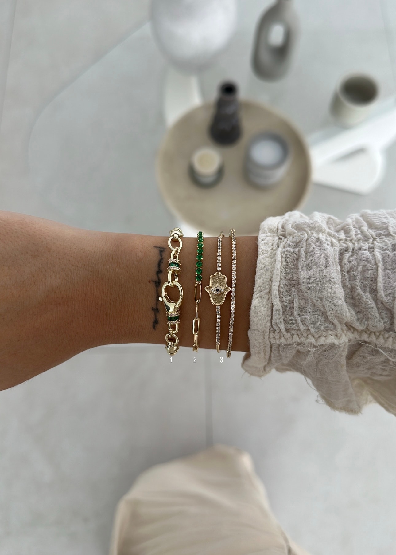 Yeşil su yolu detaylı bileklik 2