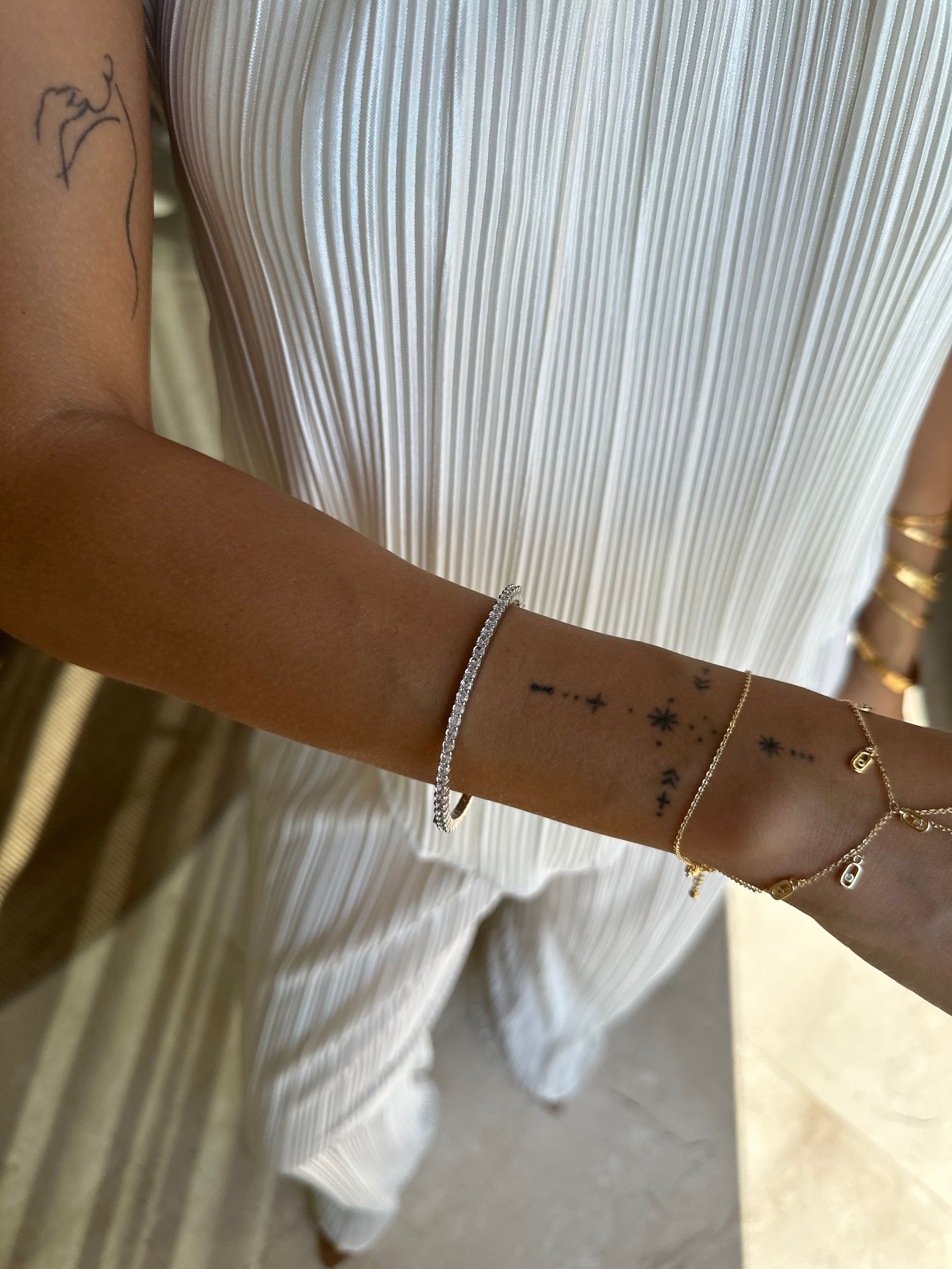 Premium seri silver zirkon su yolu bileklik