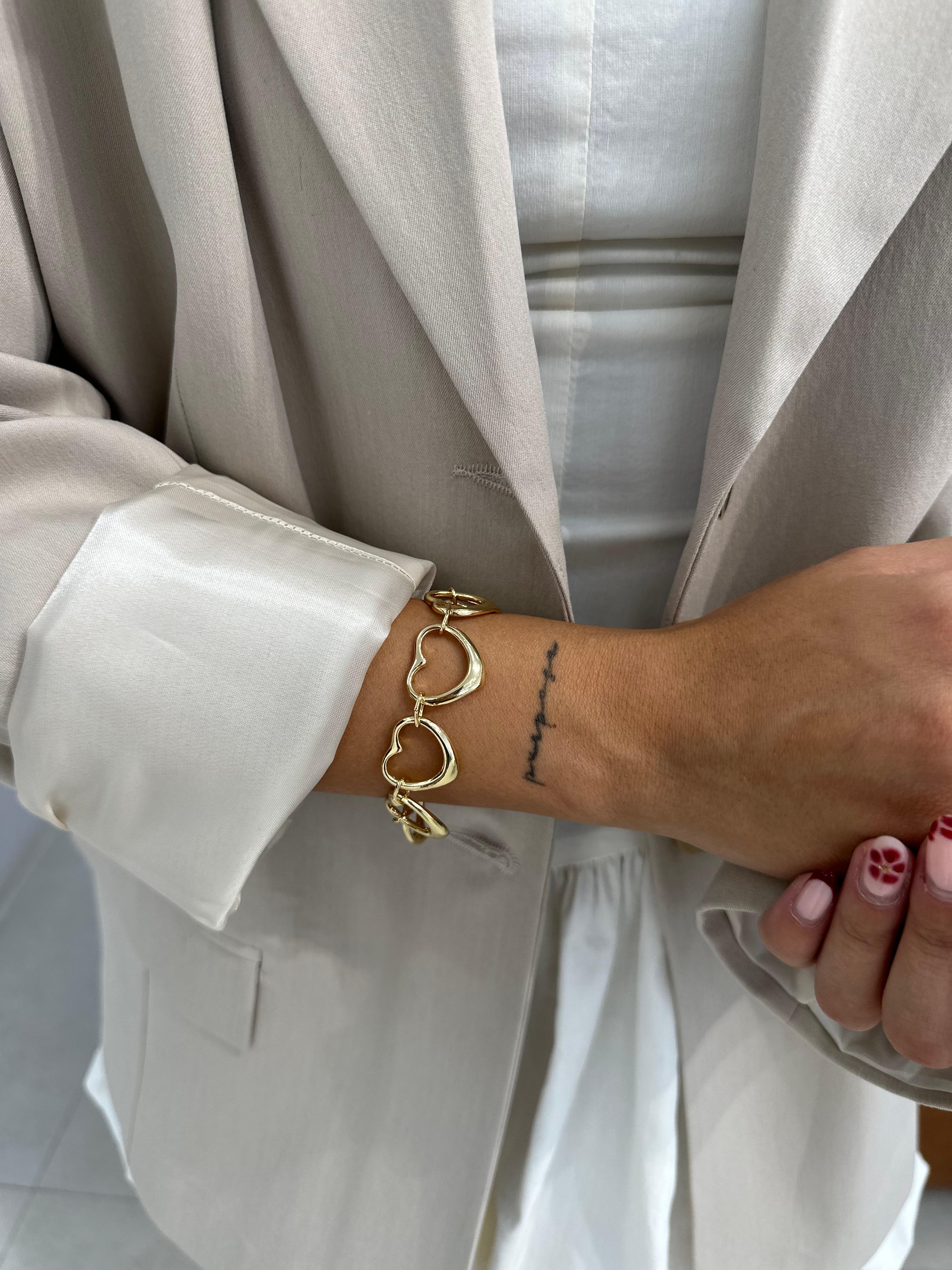 Marka model gold kalp bileklik 