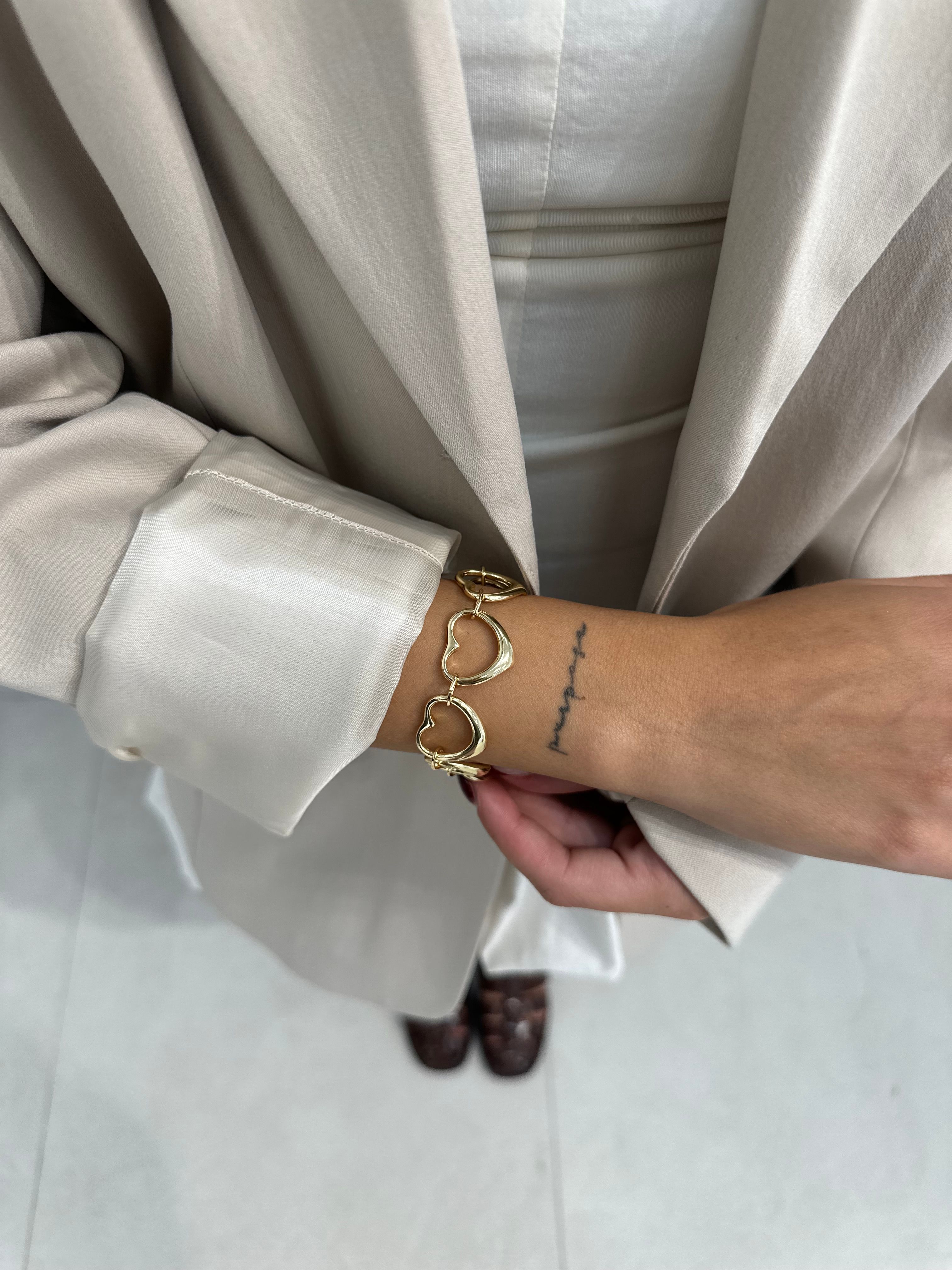 Marka model gold kalp bileklik 