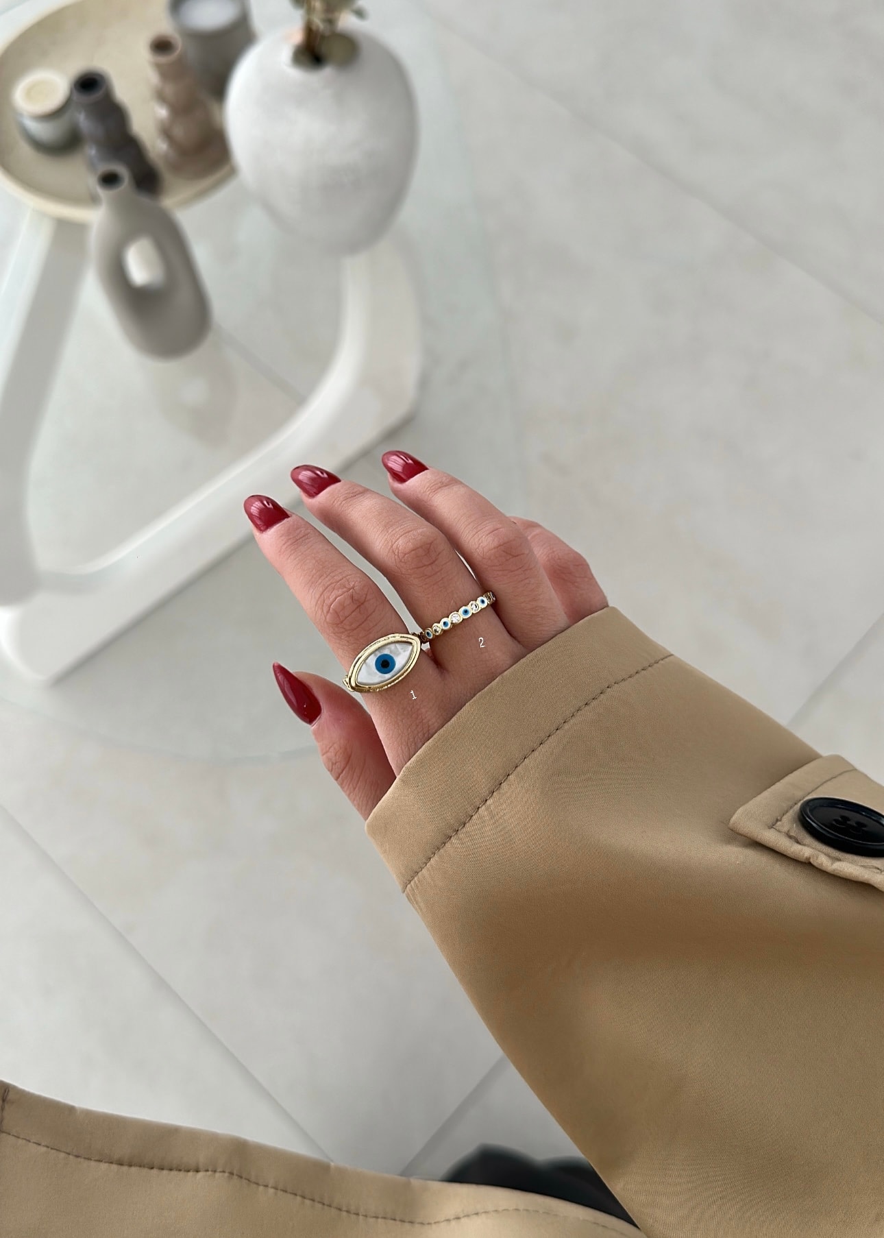 Göz detaylı ince yüzük 2