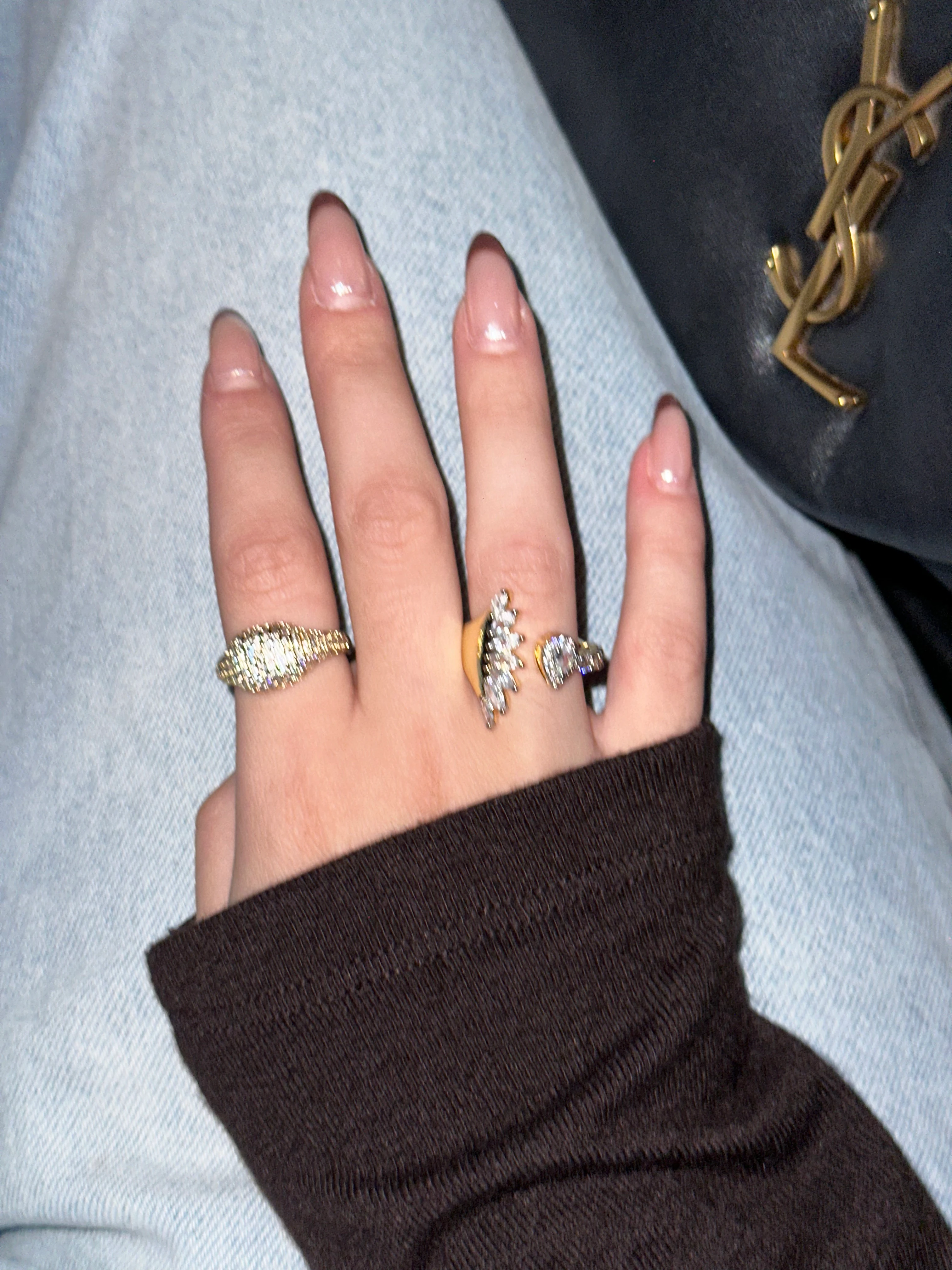 Damla taş detaylı tasarım yüzük 1