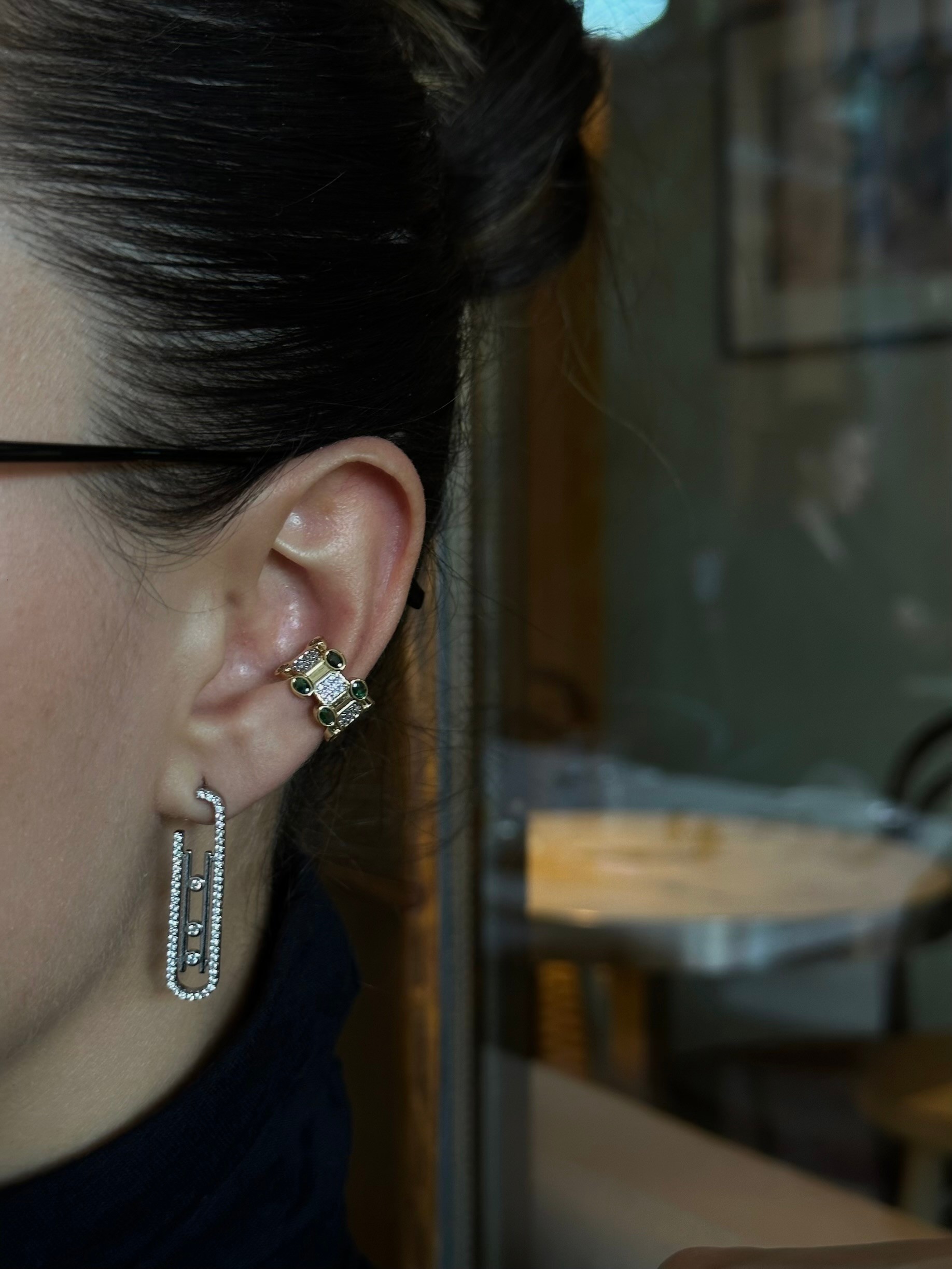 Marka model silver küpe 