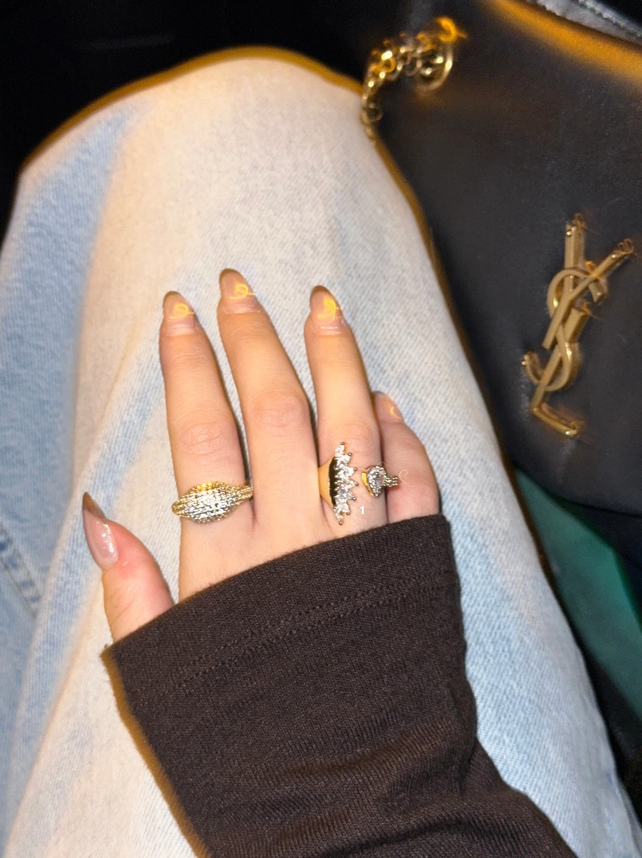 Damla taş detaylı tasarım yüzük 1