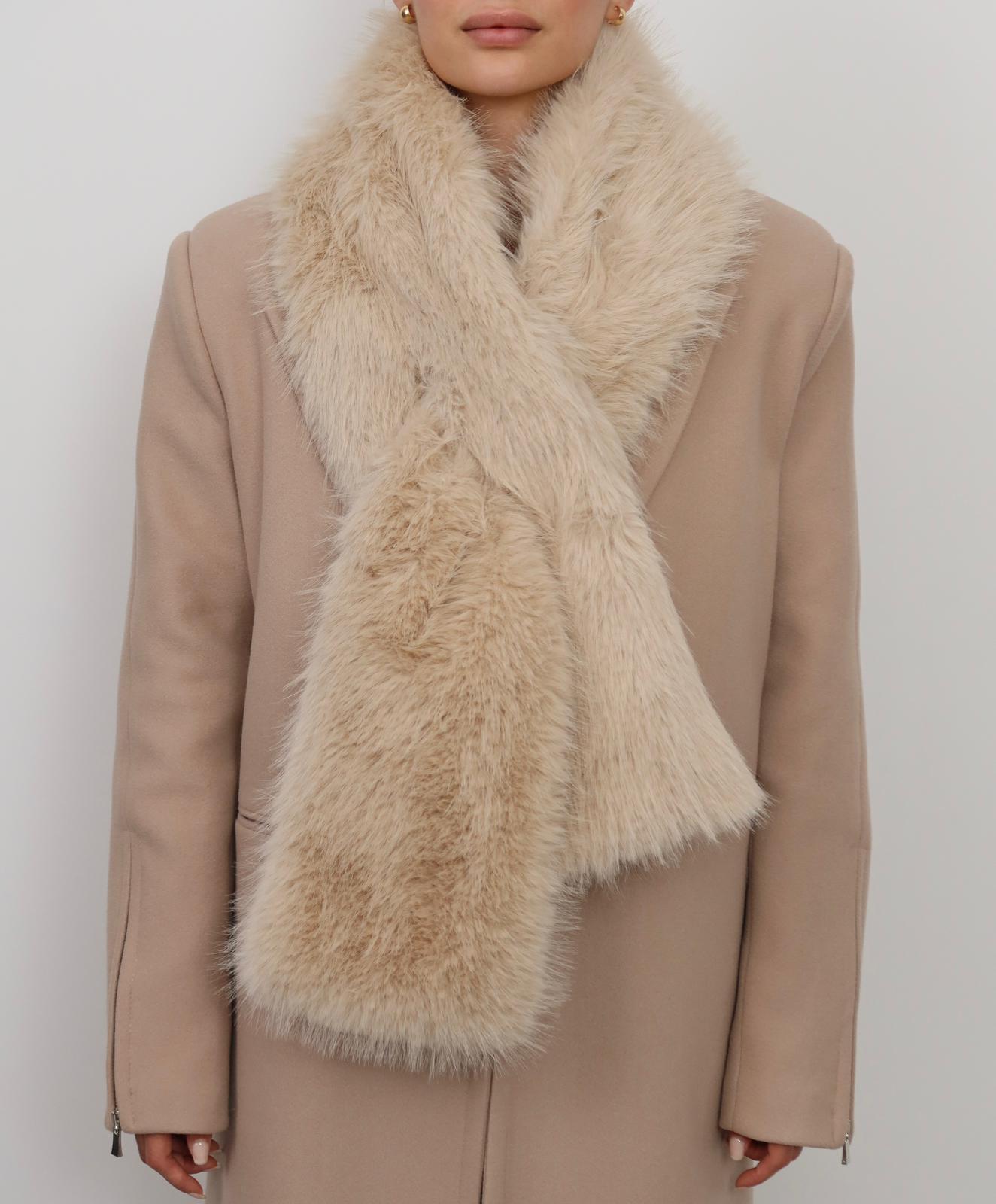 Bej suni kürk atkı