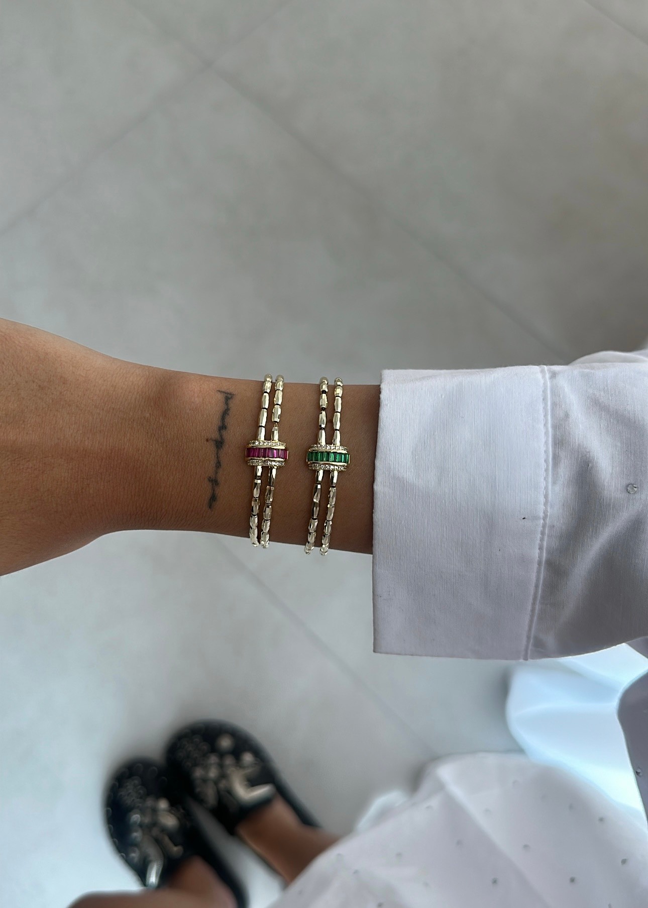 Pembe taş detaylı premium seri bileklik 