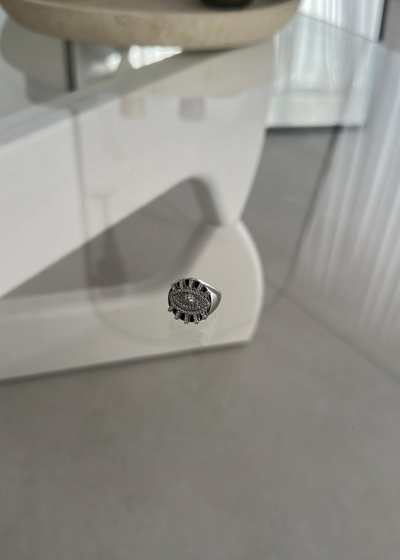 Göz detaylı silver serçe parmak yüzüğü 