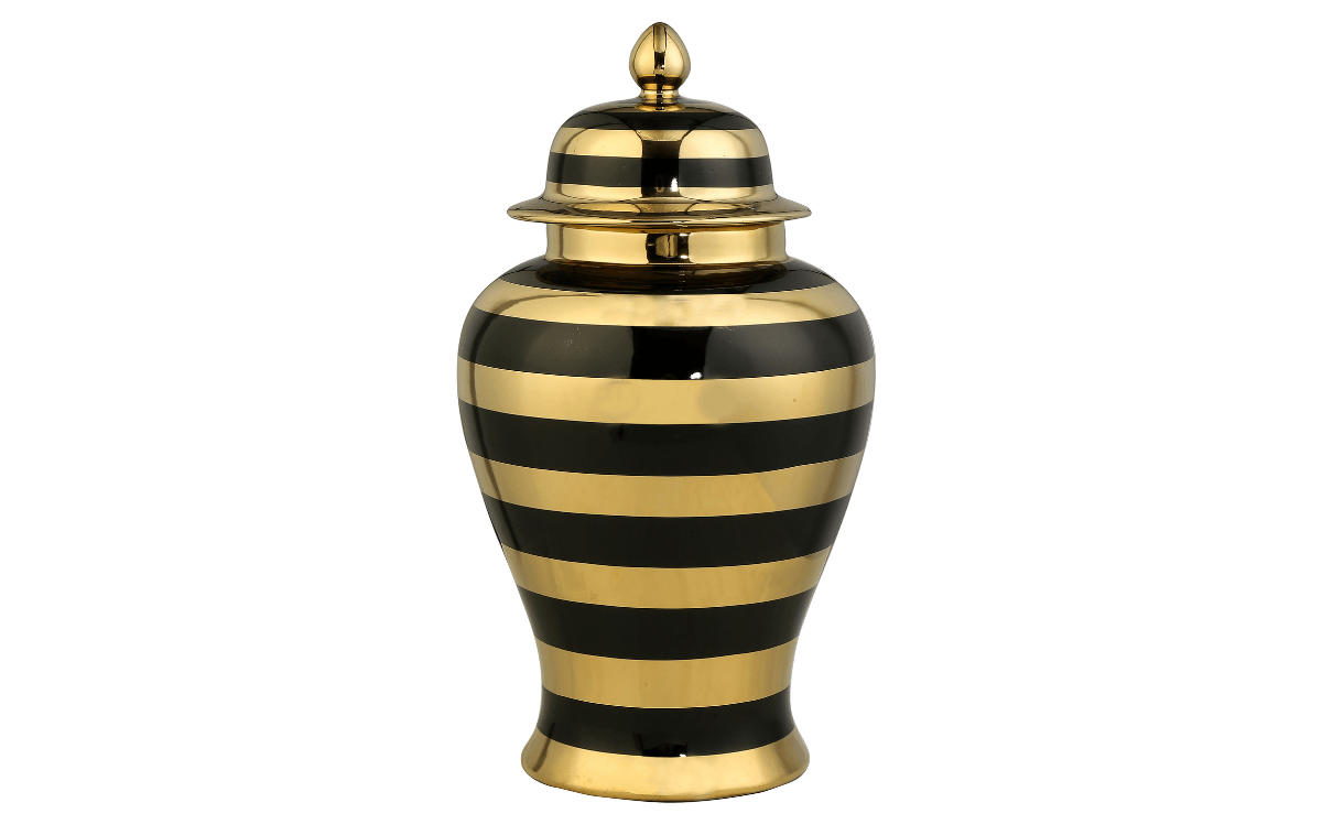 Hanzade Konsept Gold Black Vazo Büyük 14x22x38 Cm - AK.WLT0613