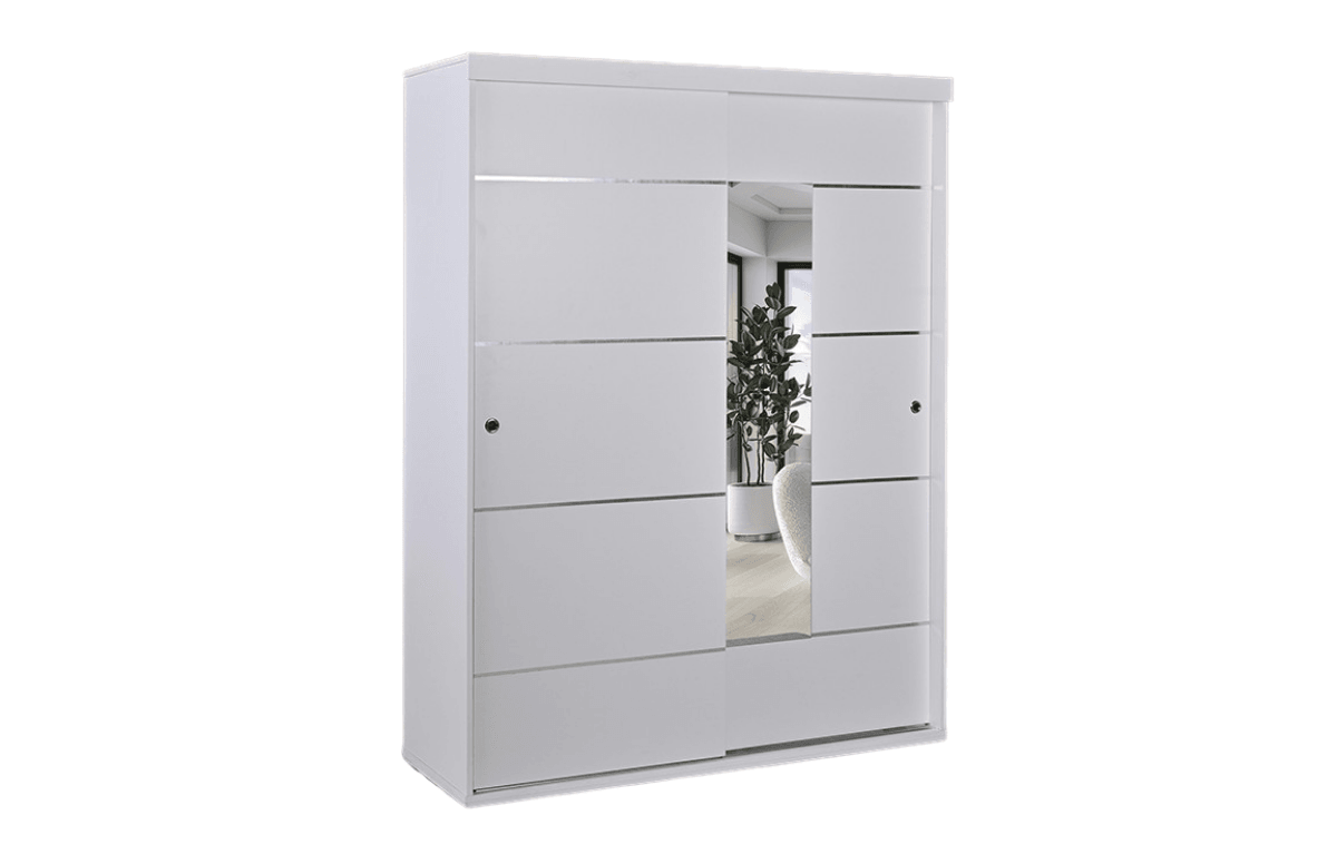 Eco Sürgülü Beyaz Dolap 160 cm - AHM