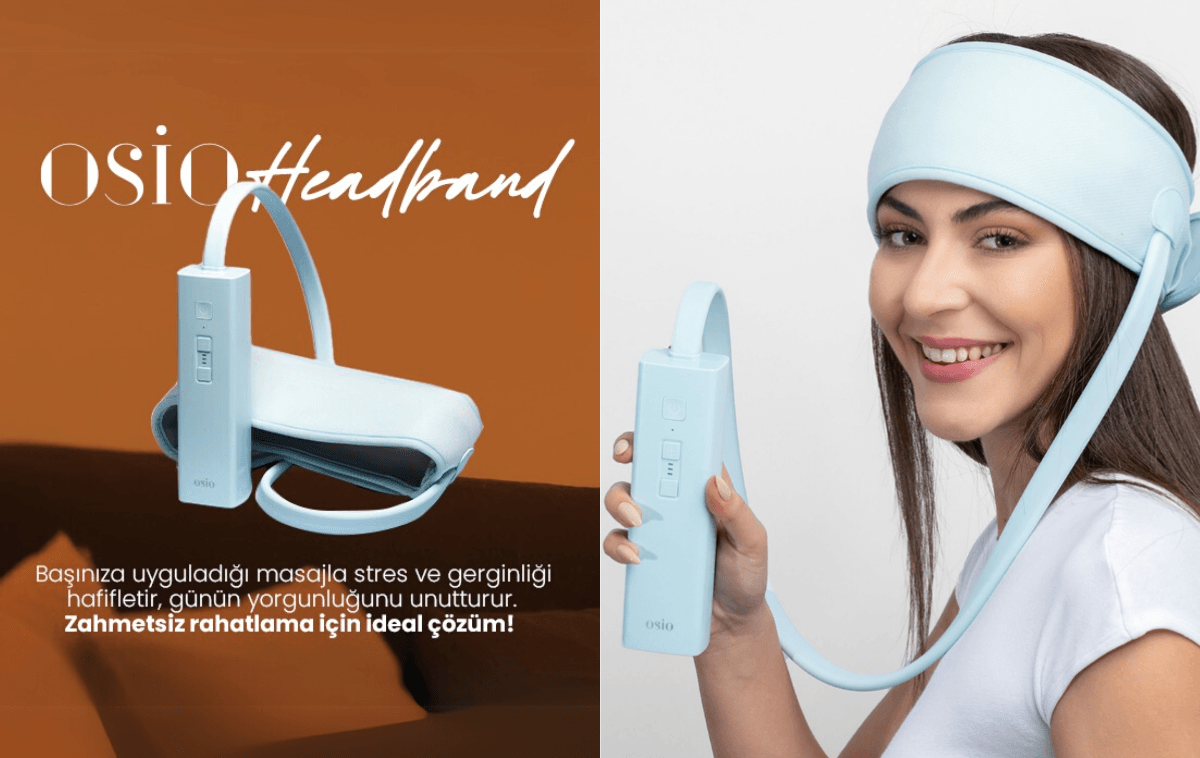 Osio Headband Isıtma Ve Ovma Özellikli Şarjlı Kafa Masaj Aleti