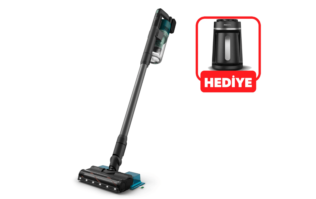 Şarjlı Dikey Süpürge Türk Kahve Makinesi Hediyeli - Philips XC6557/01-HDA150/61