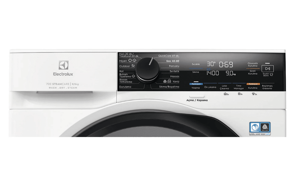 Electrolux Ew7W4492T 700 Serisi Steamcare 9/5Kg 1400 Devir Buharlı Kurutmalı Çamaşır Makinesi